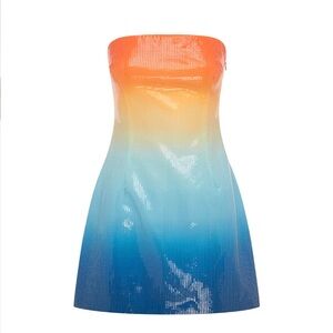 Gradient Strapless Mini Dress